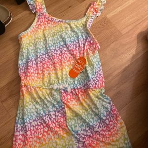 Cheetah tie dye romper for girls
